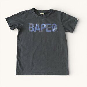 BAPE A Bathing Ape Black Logo Tee Womens Small Authentic